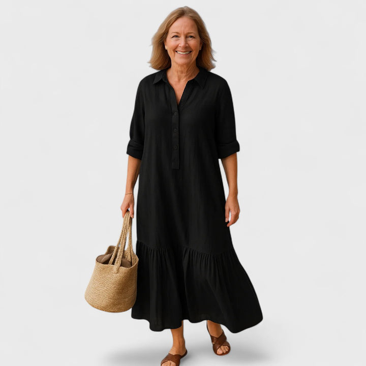 Annika | Kleid mit Kragen & Schwungvollem Saum