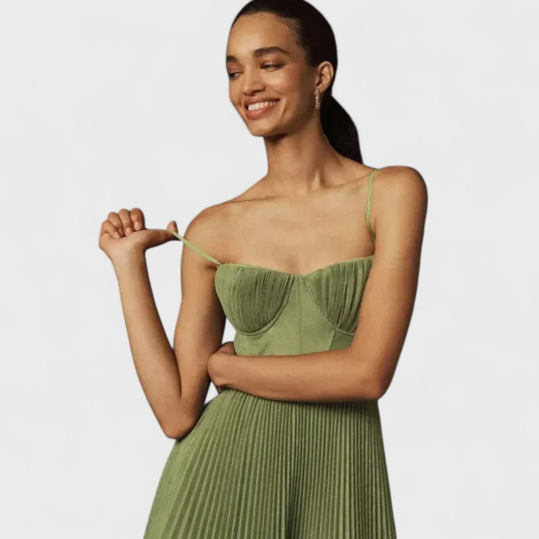 Isabella | Midi-Kleid aus plissiertem Tüll