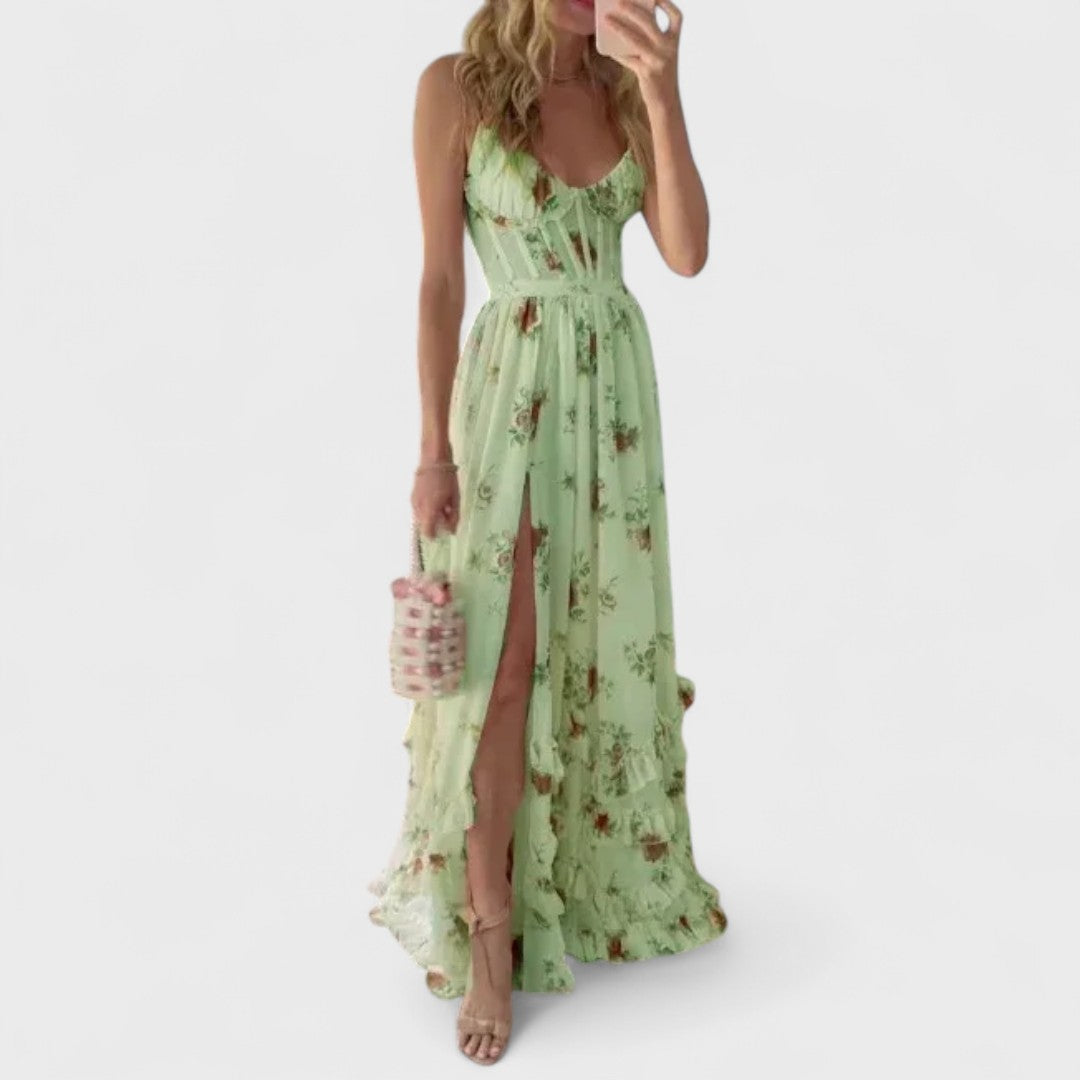 Sonja | Handgemachtes Kleid mit Blumenmuster
