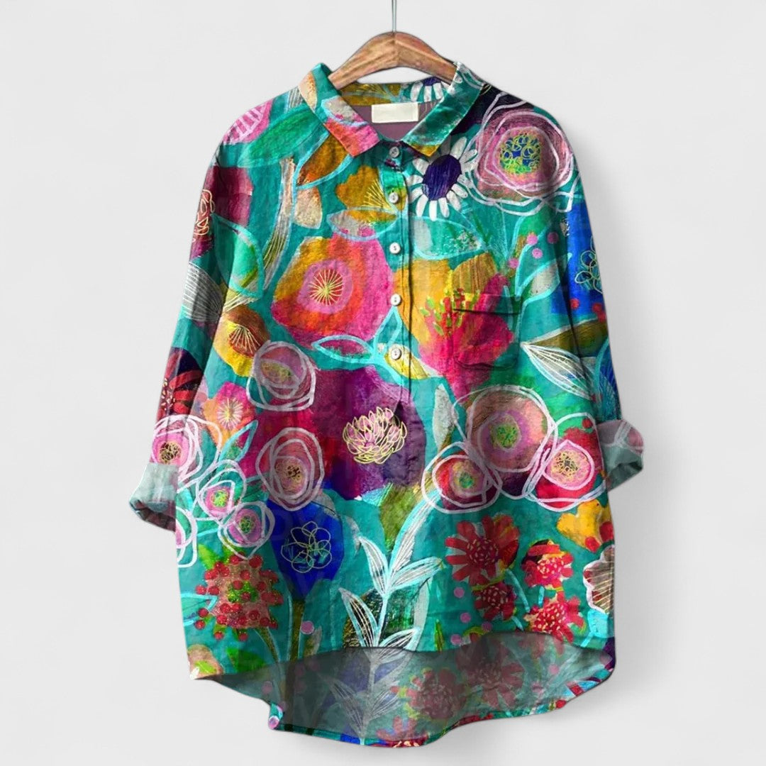 Virginia | Florale Handgefertigte Damenbluse