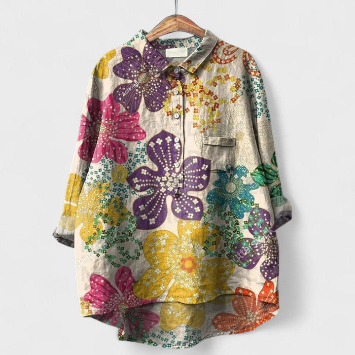Virginia | Florale Handgefertigte Damenbluse