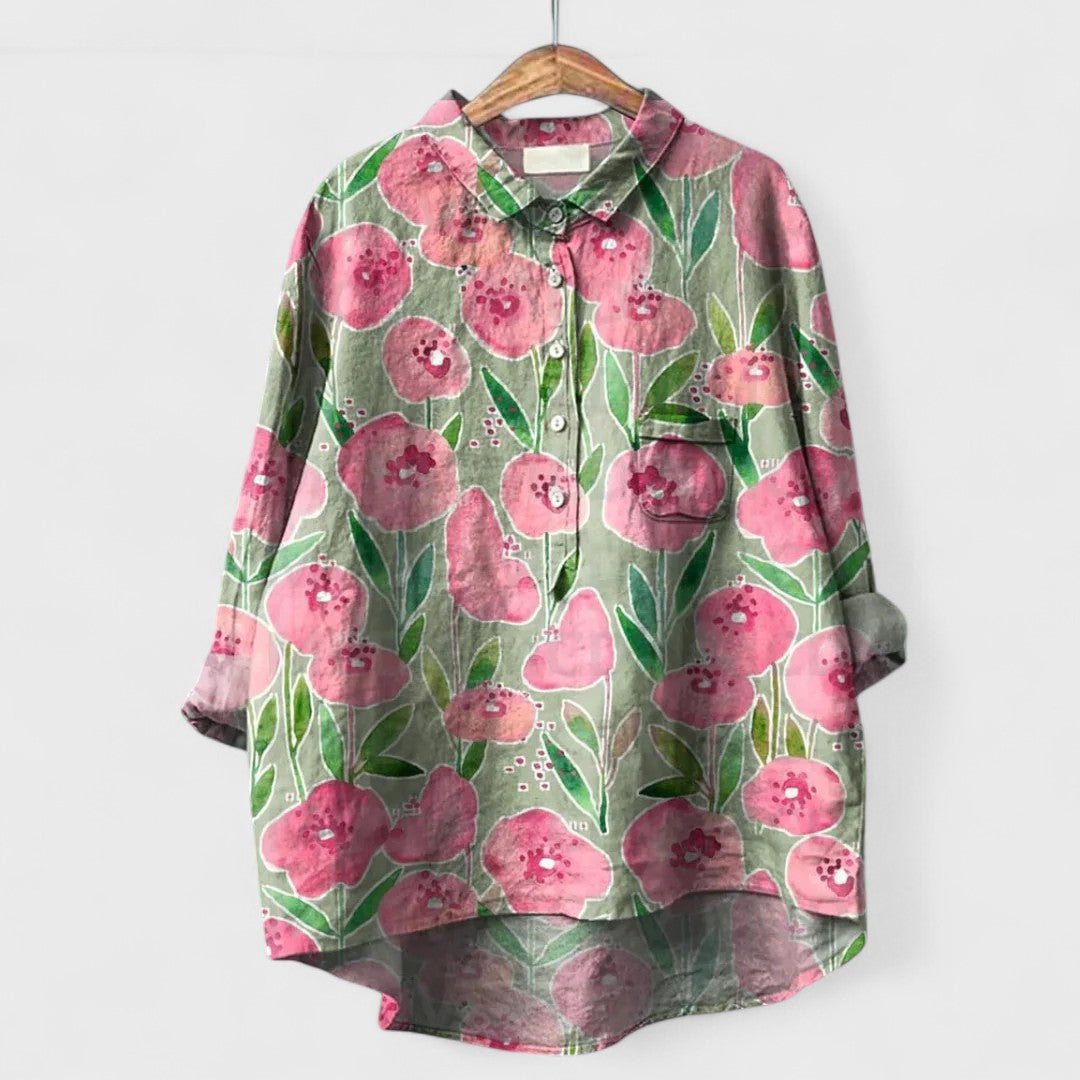 Virginia | Florale Handgefertigte Damenbluse