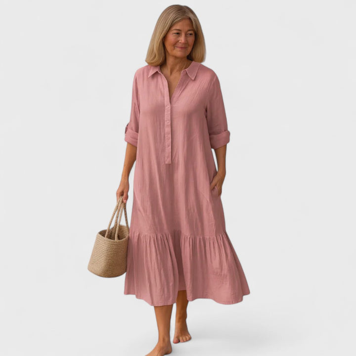Annika | Kleid mit Kragen & Schwungvollem Saum