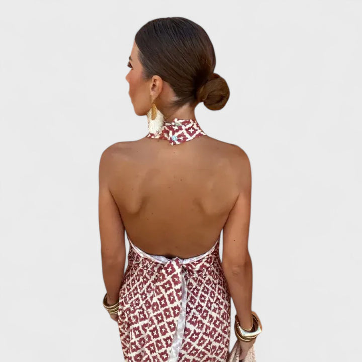 Mickay - Elegantes, gerafftes Midi-Kleid mit schulterfreien Trägern