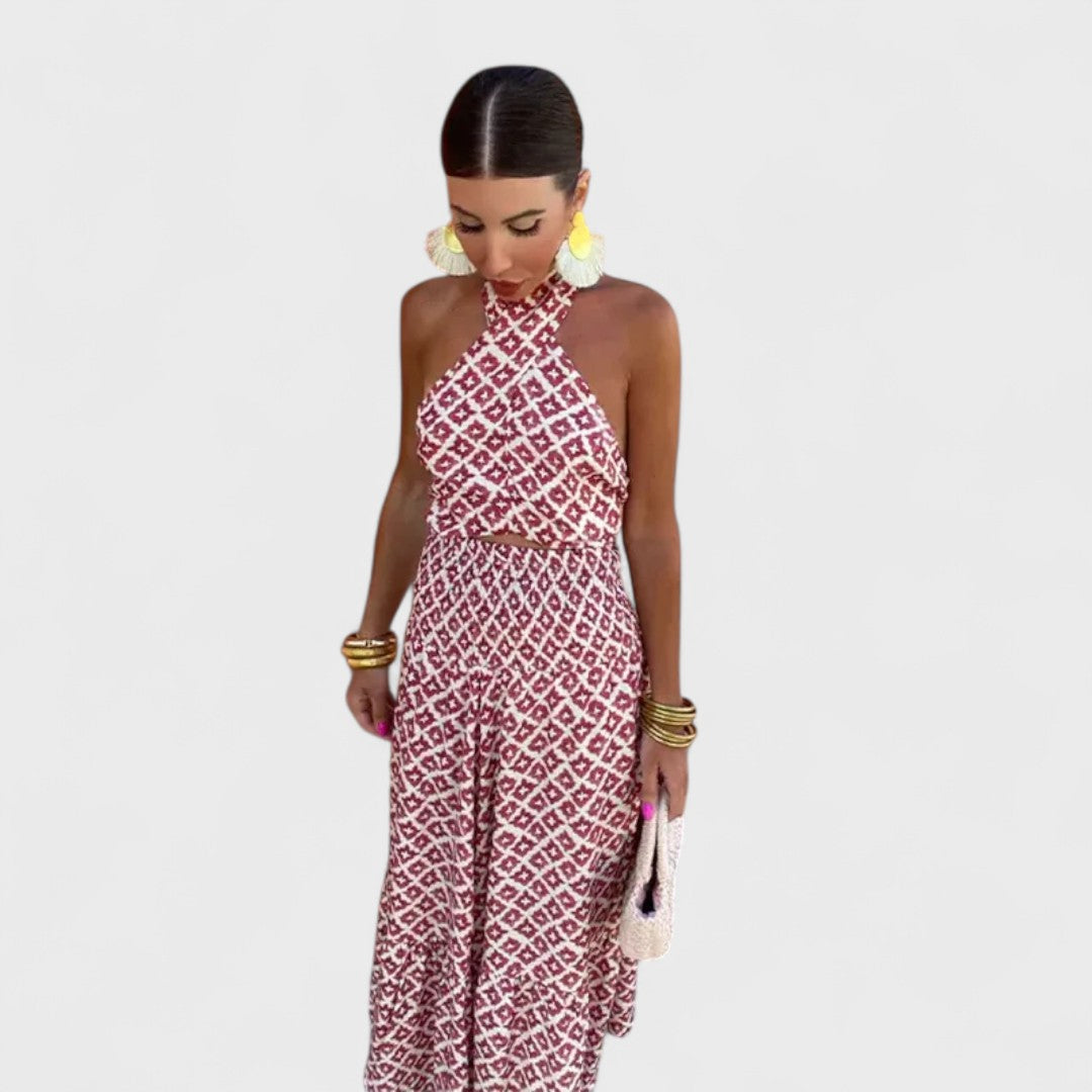 Mickay - Elegantes, gerafftes Midi-Kleid mit schulterfreien Trägern