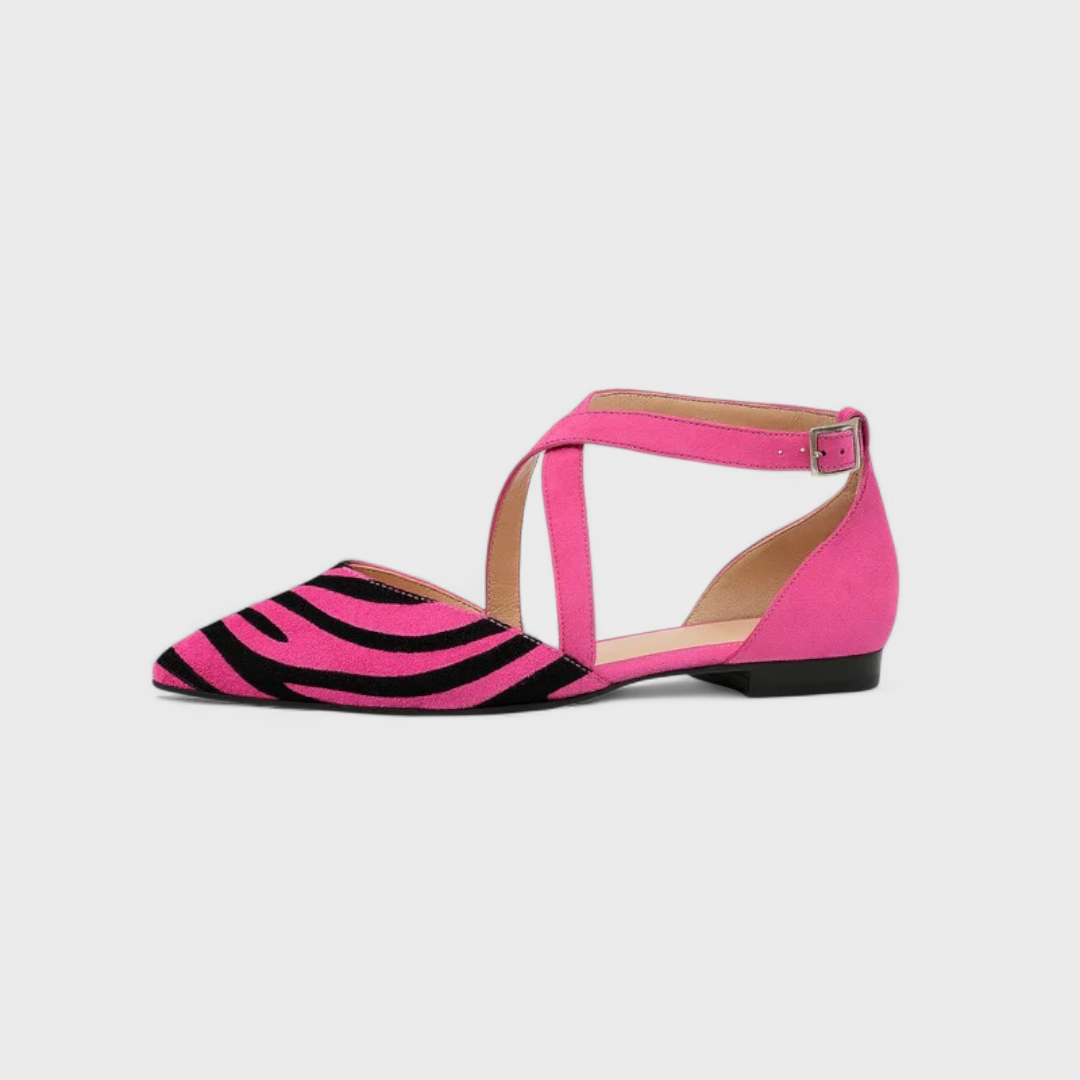 Asilia – Gestreifte Sandalen mit spitzem Zeh