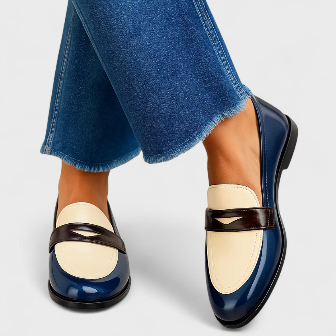 Anna | Elegante Slipper im Zweifarbigen Design