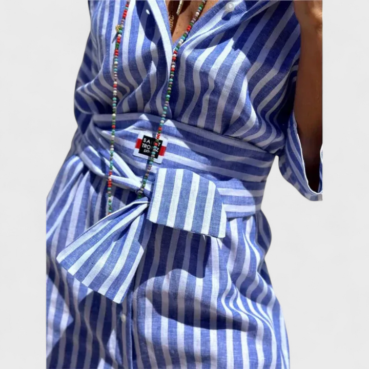 Renata™ - Gestreiftes Kleid mit Kragen