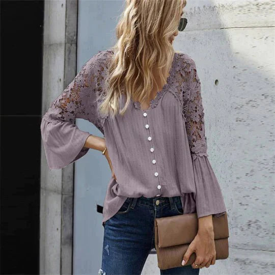 Sara | Bluse aus floraler Spitze