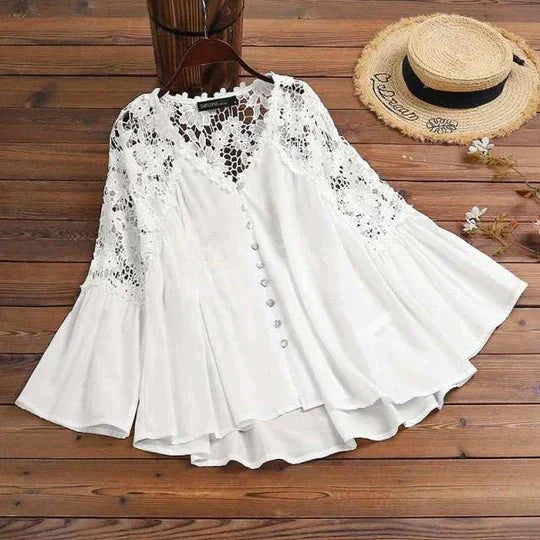 Sara | Bluse aus floraler Spitze