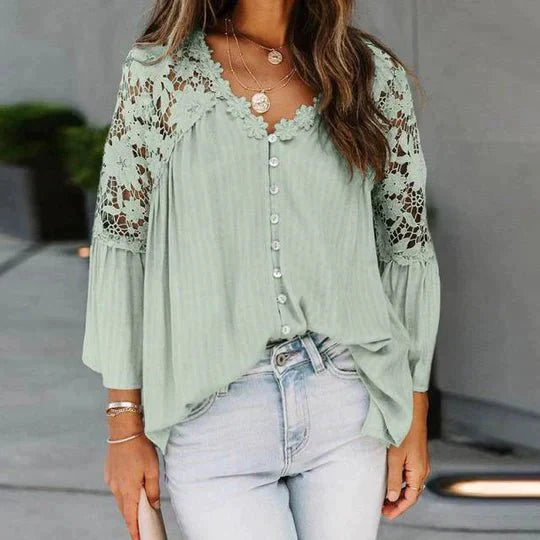 Sara | Bluse aus floraler Spitze