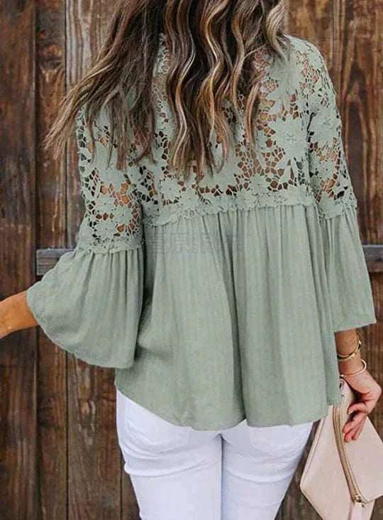 Sara | Bluse aus floraler Spitze