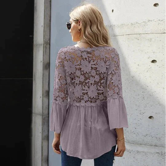 Sara | Bluse aus floraler Spitze