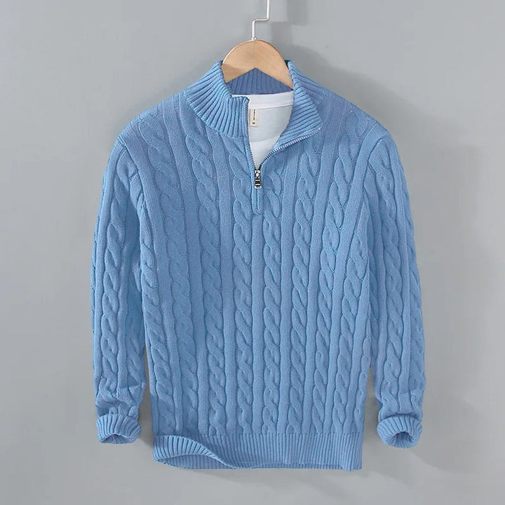 Thomas™ | Pullover mit Zipper in Zopfmuster