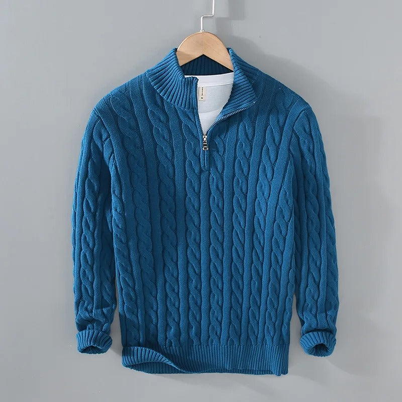 Thomas™ | Pullover mit Zipper in Zopfmuster