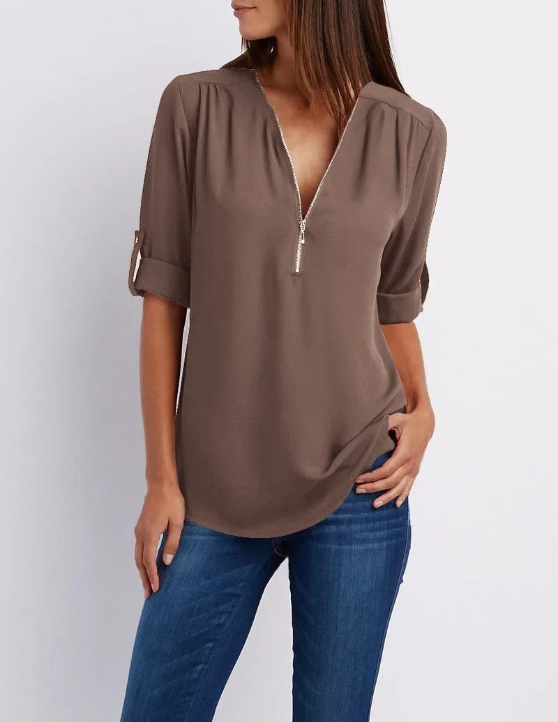 Elena | Damenbluse mit V-Ausschnitt