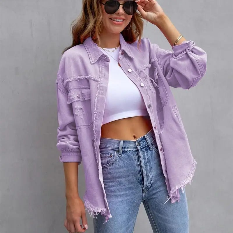Daisy | Zerrissene Oversize-Jeansjacke