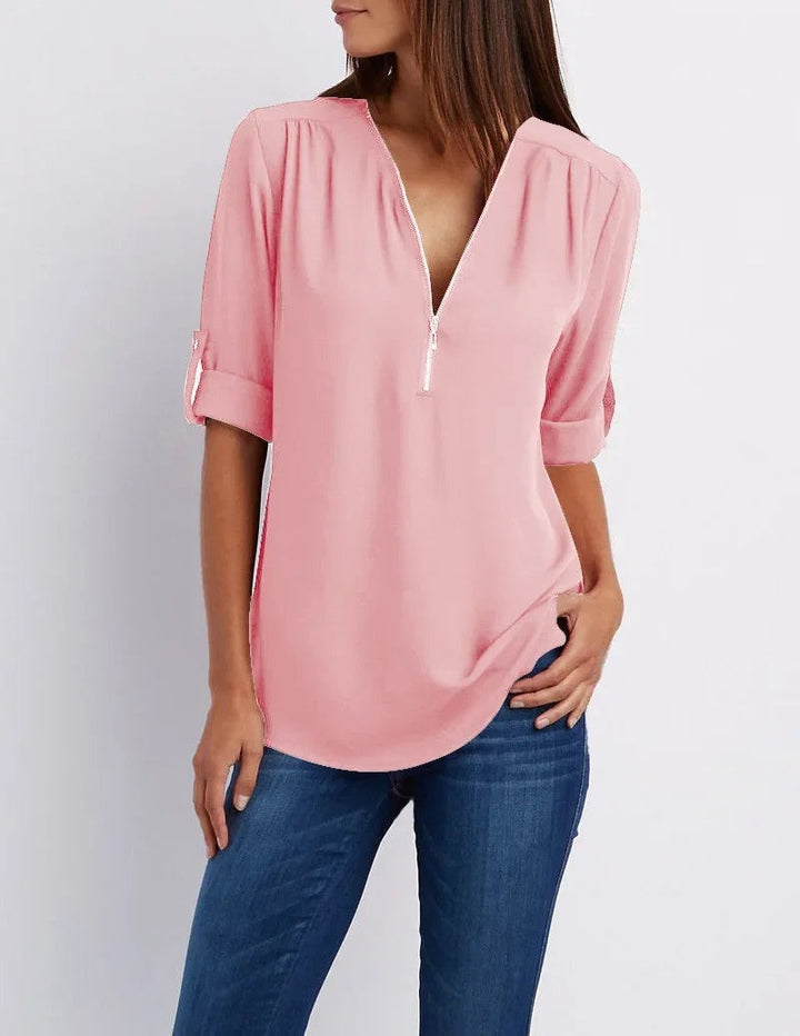 Elena | Damenbluse mit V-Ausschnitt