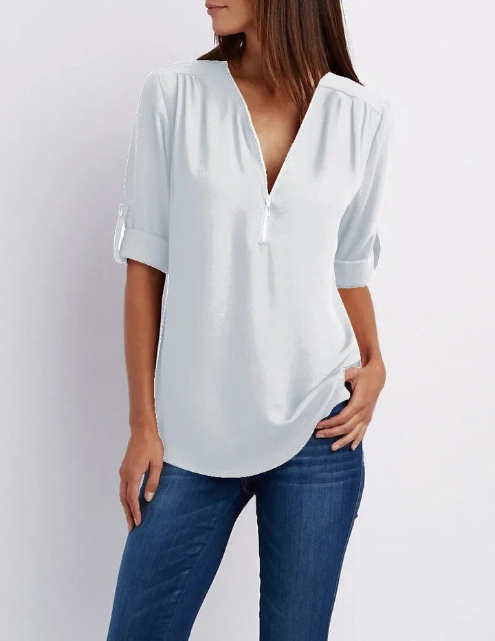Elena | Damenbluse mit V-Ausschnitt